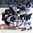 POPRAD, SLOVAKIA - APRIL 23: Finland's Teemu Engberg #18 knocks USA's Michael Pastujov #21 on top of netminder Ukko-Pekka Luukkonen #1 while Miro Heiskanen #33 looks on during gold medal game action at the 2017 IIHF Ice Hockey U18 World Championship. (Photo by Steve Kingsman/HHOF-IIHF Images)

